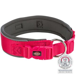 Trixie Premium Halsband, extra breit fuchsia/grafit M-L (40?48 cm/40 mm)