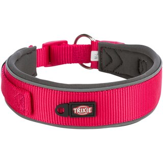 Trixie Premium Halsband, extra breit fuchsia/grafit M-L (40?48 cm/40 mm)