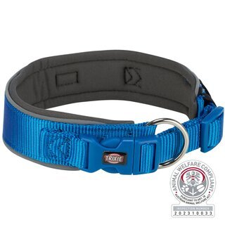 Trixie Premium Halsband, extra breit royalblau/grafit S-M (33?42 cm/35 mm)