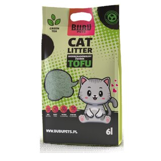 Bubbu Pets Tofu Katzenstreu grner Tee, 1,5 mm, 2,5 kg (6 L)