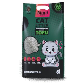 Bubbu Pets Tofu Katzenstreu Kiefer, 1,5 mm, 2,5 kg (6 L)