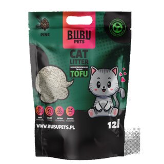 Bubbu Pets Tofu Katzenstreu Kiefer, 1,5 mm, 5 kg (12 L)