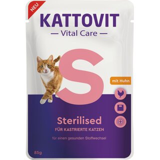 Kattovit Vital Care Sterilised mit Huhn, 85 g