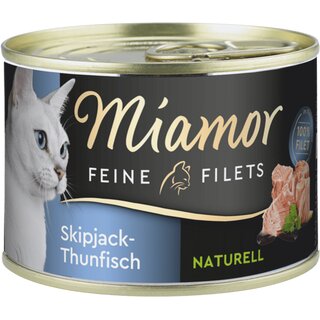 Miamor Feine Filets naturell, Skipjack-Thunfisch, 156 g