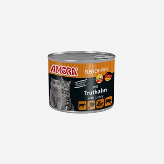 Sparpaket 6 x 200 g Amora Cat Fleisch pur mit Truthahn